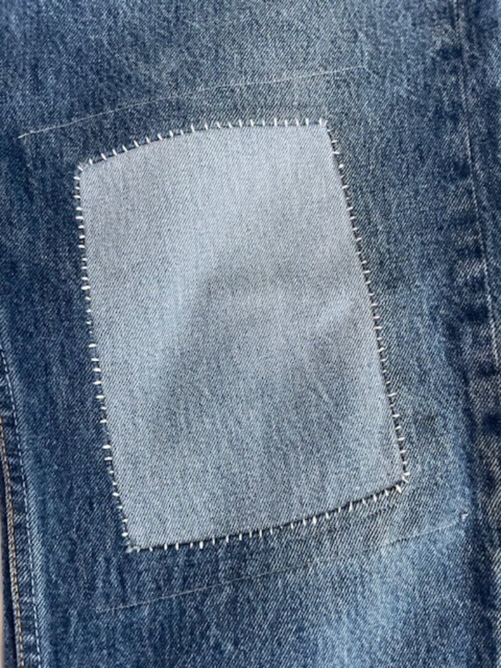 Levis Jeans Upcycled Patched Distressed 501xx 38 x 34 Actual 35 x 25 Retro OOAK - Picture 6 of 16